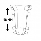 Угол внутренний к плинтусу Royce 58 мм