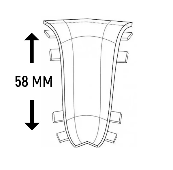 Угол внутренний к плинтусу Royce 58 мм