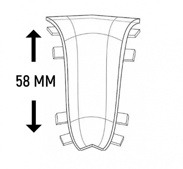 Угол внутренний к плинтусу Royce 58 мм